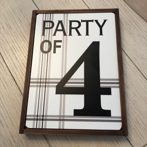 Party of 4 Sign, Ready To Hang